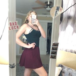 Maroon forever 21 skirt